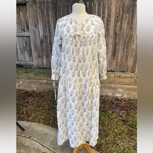 Zara Bohemian Floral Maxi Dress L Boho Romantic cottage core housedress